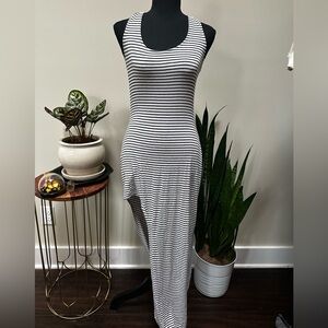 Love Culture Black & White Striped Sleeveless Maxi Dress